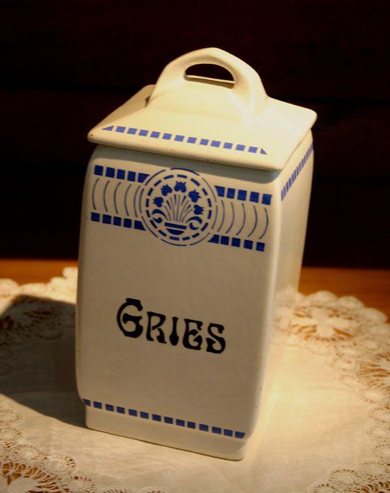 Küchengefäss Griess, Vintage, Aufbewahrungskeramik 