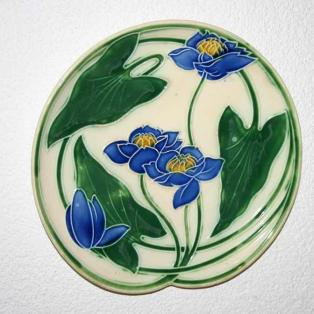 Jugendstil Keramikteller floral