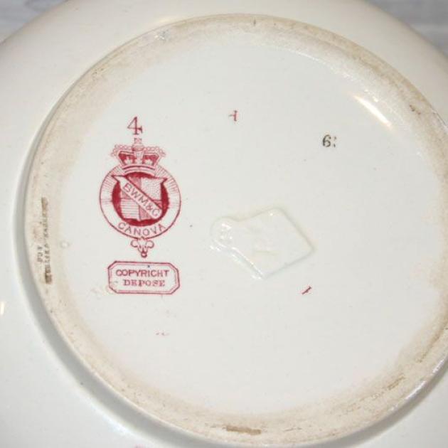 Nachttopf Häfi Hafen Porzellan Steingut Jugendstil mit Vogeldekor