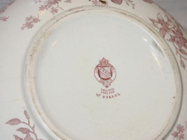 Nachttopf Häfi Hafen Porzellan Steingut Jugendstil mit Blumendekor