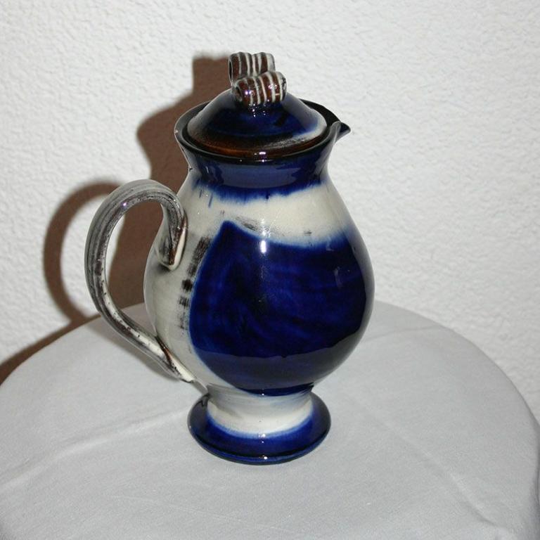 Krug blau_grau Jakob Gelzer Keramik mid-Century