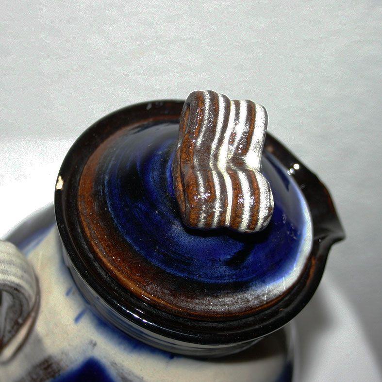 Krug blau_grau Jakob Gelzer Keramik mid-Century