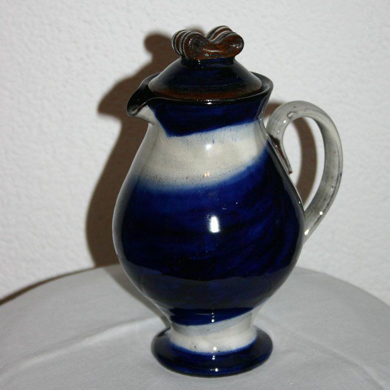 Krug blau_grau Jakob Gelzer Keramik mid-Century