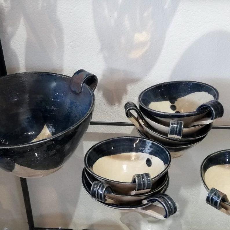 Keramik Dessertset Kunstkeramik einzigartig