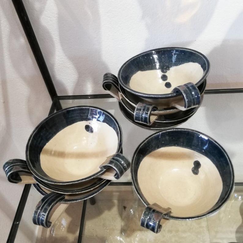 Keramik Dessertset Kunstkeramik einzigartig