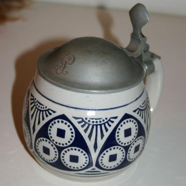 alter Steinzeug Humpen Salzlasur