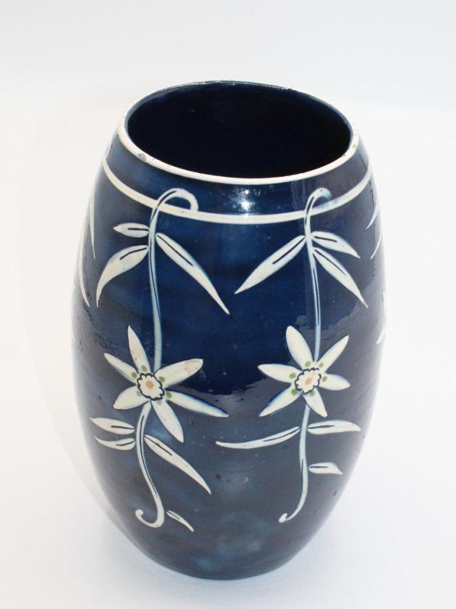 DESA Keramikvase mit Blumen Edelweiss