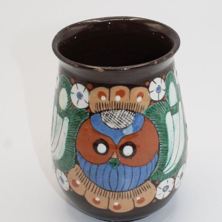 Vase Eulenmuster antik