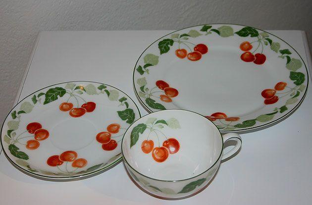 Tassen-Set Rosenthal Jugendstil, Kirschen