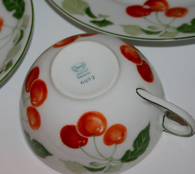 Tassen-Set Rosenthal Jugendstil, Kirschen