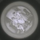 Humpen Bierkrug mit Lithografie im Stand