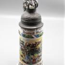 Humpen Bierkrug mit Lithografie im Stand