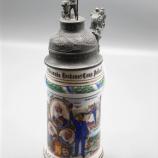 Humpen Bierkrug mit Lithografie im Stand