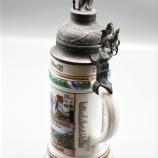 Humpen Bierkrug mit Lithografie im Stand