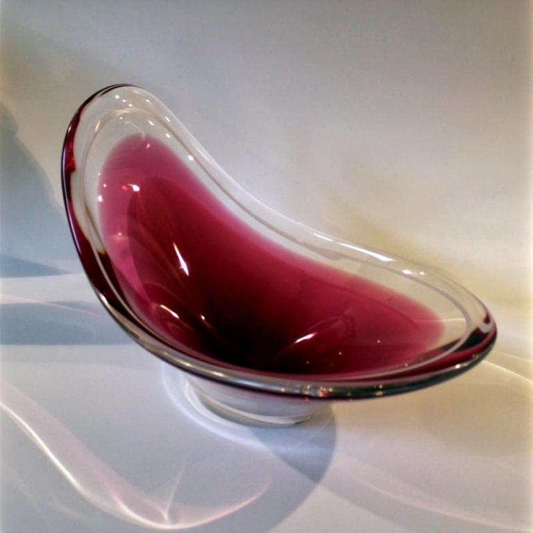 Glasschale Coquille Flygsfors Schweden / 1962 - Design Paul Kedlev