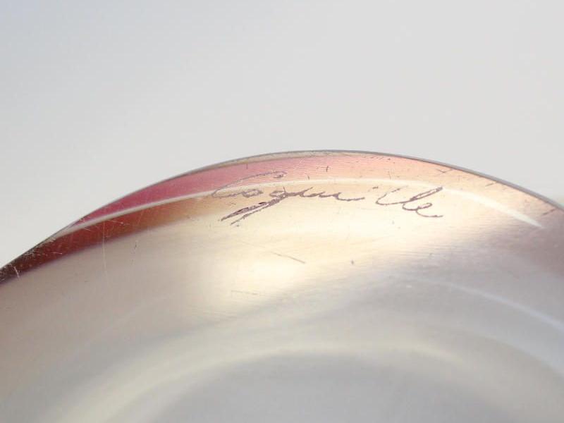 Glasschale Coquille Flygsfors Schweden / 1962 - Design Paul Kedlev, Signatur