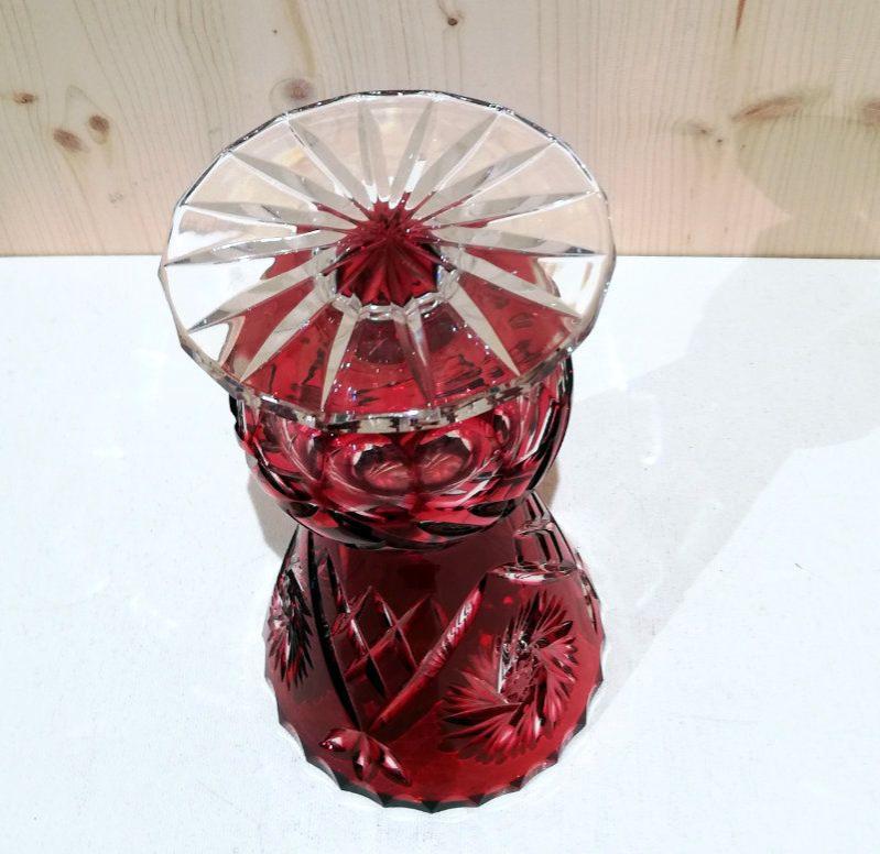 Vase böhmisch rot geschliffen vintage