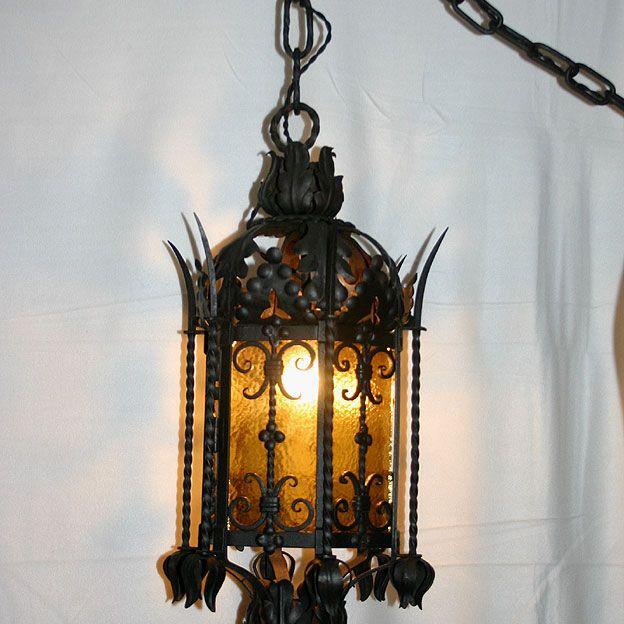 antike grosse Laterne, Hängelampe Schmiedeisen