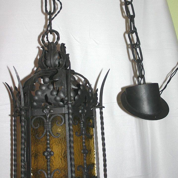 antike grosse Laterne, Hängelampe Schmiedeisen