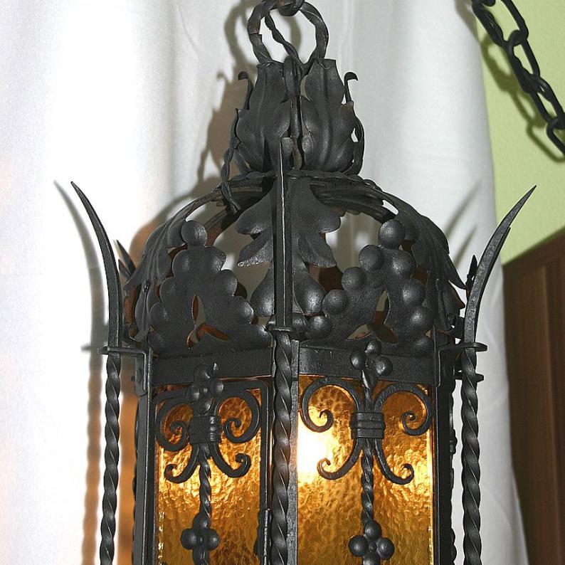 antike grosse Laterne, Hängelampe Schmiedeisen