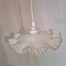 Hängelampe Glas Rüschenschirm antik