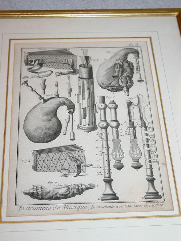 Kupferdruck alte Instrumente