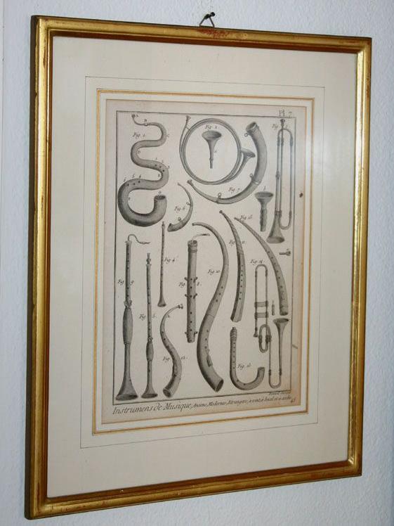 Kupferdruck alte Instrumente