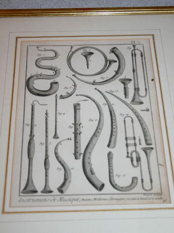 Kupferdruck alte Instrumente