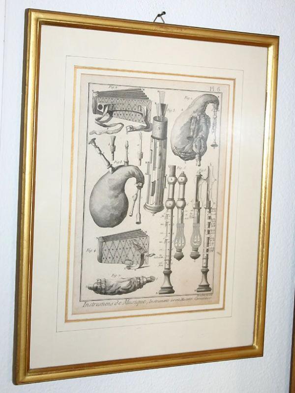 Kupferdruck alte Instrumente