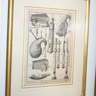 Kupferdruck alte Instrumente